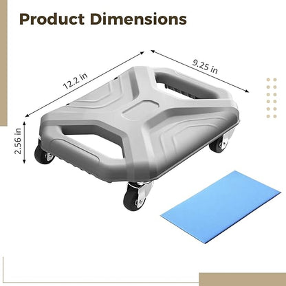 Gray Ab Roller Wheel, Core Trainer Ab Wheel With Knee Pad, Fitness Silent Gliding Disc For Home Gym