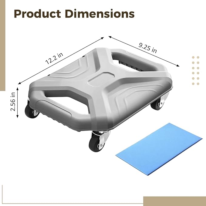 Gray Ab Wheel with Knee Pad, Home Gym Ab Roller Wheel, Core Trainer, Fitness Silent Gliding Disc