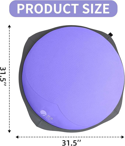 workout equipment for home，boso balancing ball，half ball balance trainer，core training equipment，31.5 inch Yoga Exercise Ball for Home Gym Core Training Anti-Skid Surface (Purple Heart-31.5'')