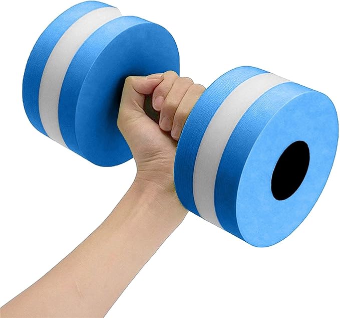 Water Dumbbells, Aquatic Exercise Dumbell, Set of 2 Aerobic Water Exercise Foam Dumbbells Pool Resistance for Men Women Weight Loss Water Sports Fitness Tool