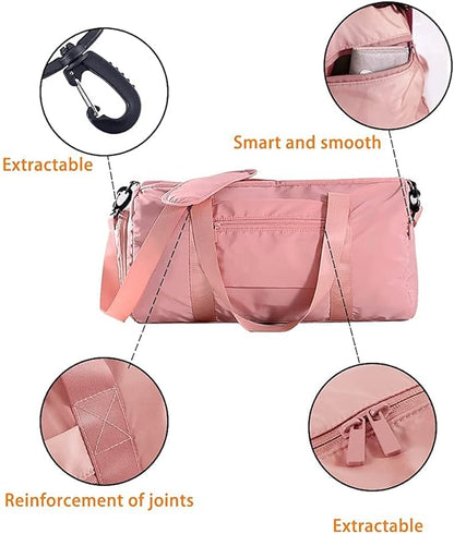 Sports Gym Luggage Travel Bag for Men and Women, Sports Gym Bag, Exercise Duffel Bag, Large Capacity and Light to Carry, Waterproof and Dirt-resistant Foldable Travel Bag ,Gear Pink