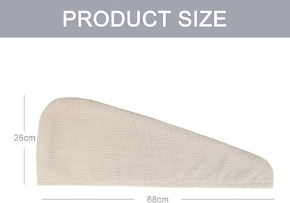2 Pack Large Microfiber Hair Towel Wrap, Quick Dry Hair Towels for Women Long, Curly, Thick Hair, Super Absorbent Hair Turban for Wet Hair, Khaki