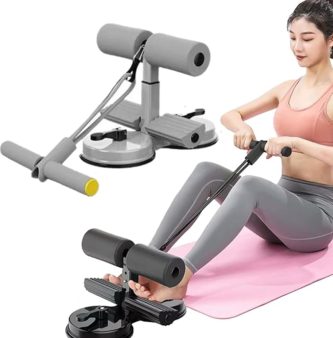 Ab Training Auxiliary Device,Portable Sit up Core Exercise Equipment,Double Suction Cups,3 Levels of Height Adjustment,Multi-functional Workout Ab Machine for Home Gym