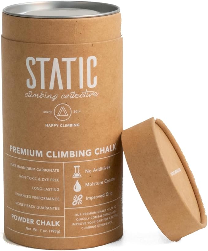 STATIC Climbing - 7oz. Chalk for Rock Climbing, Weightlifting, Gym, Crossfit and Gymnastics