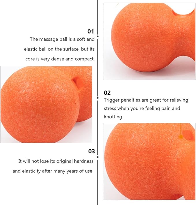 Mikinona Peanut Muscle Massage Roller Epp Deep Tissue Massage Ball for Fitness Orange Single Piece Muscle Relaxation and Trigger Point Therapy