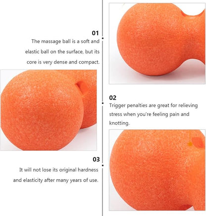 Mikinona Peanut Muscle Massage Roller Epp Deep Tissue Massage Ball for Fitness Orange Single Piece Muscle Relaxation and Trigger Point Therapy