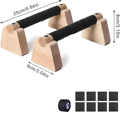 Calisthenics Bars Push Up Bar 1 Pair Wooden Solid Wood Bracket Durable Push-up Stand Non-slip Parallettes Bars Bodybuilding Fitness