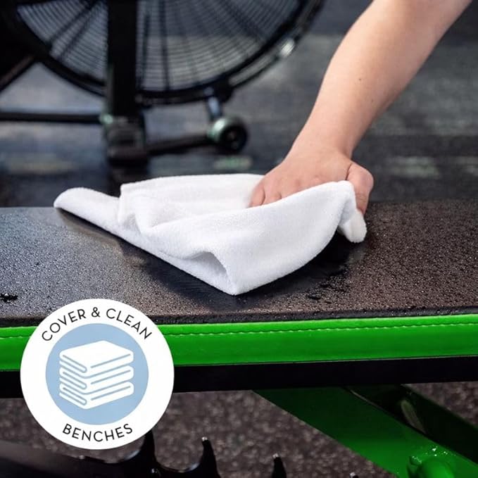 Quick D. Microfiber Gym Towels 16x27 Inch – 5 Pack, Quick Dry, Soft & Absorbent Workout Towels for Gym, Sports, Yoga, Travel & Fitness (White)