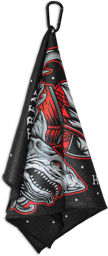 RokFit Gym & Golf Towel – Multi-Use, Quick-Dry, Durable Utility Towel with Bold Graphic and Carabiner Clip (Struggle Makes Strength)