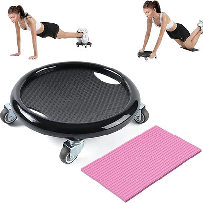 Ab Roller Wheel, Women's Multifunctional Abdominal Wheel Board with Mat, 360° Rotating, for Full Body Fat Burning Tummy Weight Control Gym or at home workout equipment