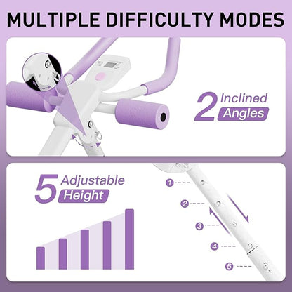 CRYSTAL FIT Ab Machine, Ab Workout Equipment Abdominal Trainer, Adjustable Abdominal Exercise Machine at Home Gym for Stomach Workout with LCD Monitor