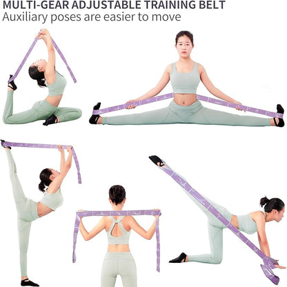 Yoga Strap with 10/12 Loops - Multi-Functional Stretch Band for Pilates, Dance, Gymnastics, Physical Therapy, Flexibility & Resistance Training, Ballet, Latin Workouts