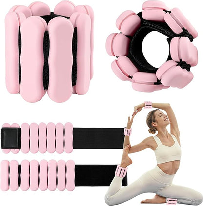 Wrist Ankle Weights for Women Men, Leg Arm Wrist Weights Bangles 1lb*2 2lb*2 Wearable Weights Pilates Weighted Bracelet for Strength Training Walking Swimming Yoga Physical Therapy