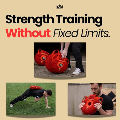 Lionheart Sand Bag Weight Plates Set | Sandbags for Working Out | Home Gym Bumper Plates | Travel-Friendly Sandbag for Fitness & Weight Training | Unfilled 10, 15, 25, 35, 45 lb Plates (Set of 2)