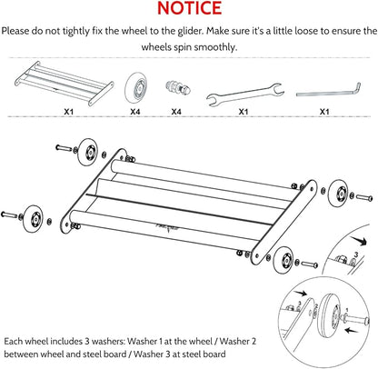 Yes4All Glute Ham Glider, Exercise Wheels for Home Gym Fitness, Glute Hamstring, Booty Building