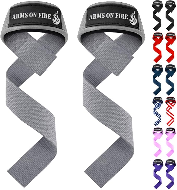 TECEUM Lifting Straps for Weightlifting Gym Strength Training - Wrist Straps with Neoprene Padded Cotton - Men & Women – Ideal for Powerlifting, Bodybuilding & Deadlifts