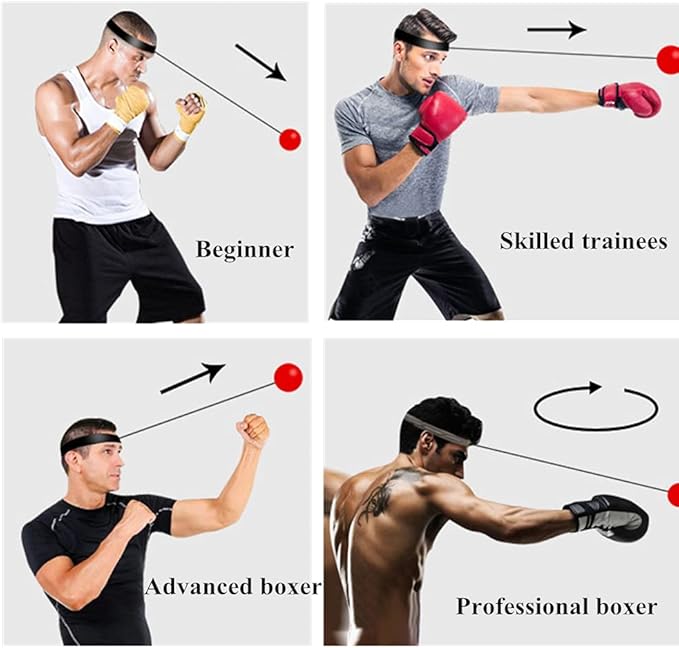 TOCO FREIDO Double End Punching Ball, Speed Bag with Difficulty Levels Boxing Reflex Ball with Headband, Perfect for Reaction, Agility, and Hand Eye Coordination Training