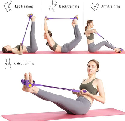Pedal Resistance Bands with Handles, Durable 6-Tubes Multifunction Pedal Resistance Band, Natural Rubber Foot Pedal Resistance Bands, Fitness Resistance Bands for Abdomen, Waist, Arm, Leg