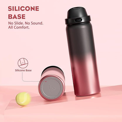POWCAN 32 oz Stainless Steel Water Bottle: 2-in-1 Push-Button Spout & Quick-Flip Straw Lid, Leakproof, Keep Cold 24Hrs, BPA-Free, Insulated Water Bottle for Sports, School, Travel, Gym, Gift (Queen)