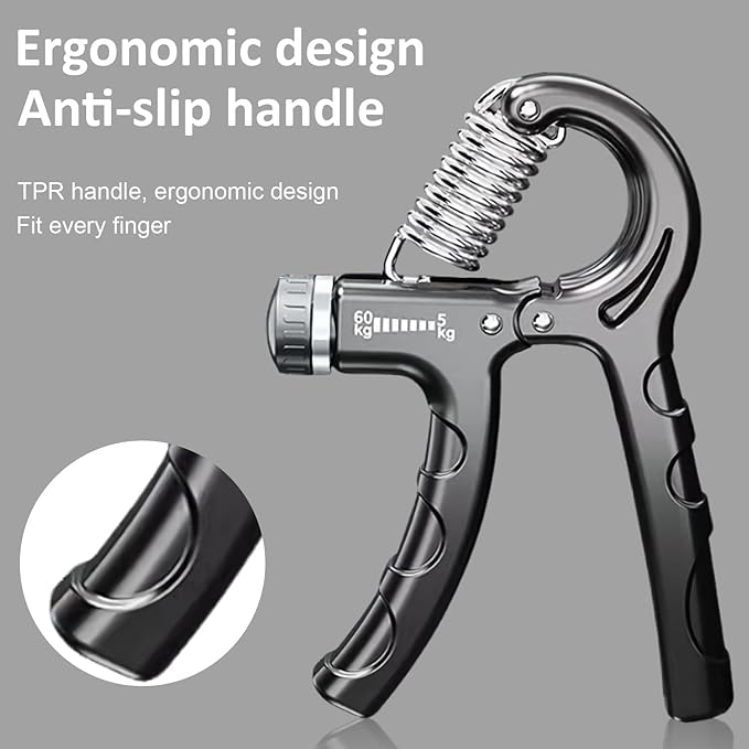 Grip Strength Trainer,Adjustable Resistance 5-60kg Hand Grip Strengthener,Hand Exerciser for Muscle Building