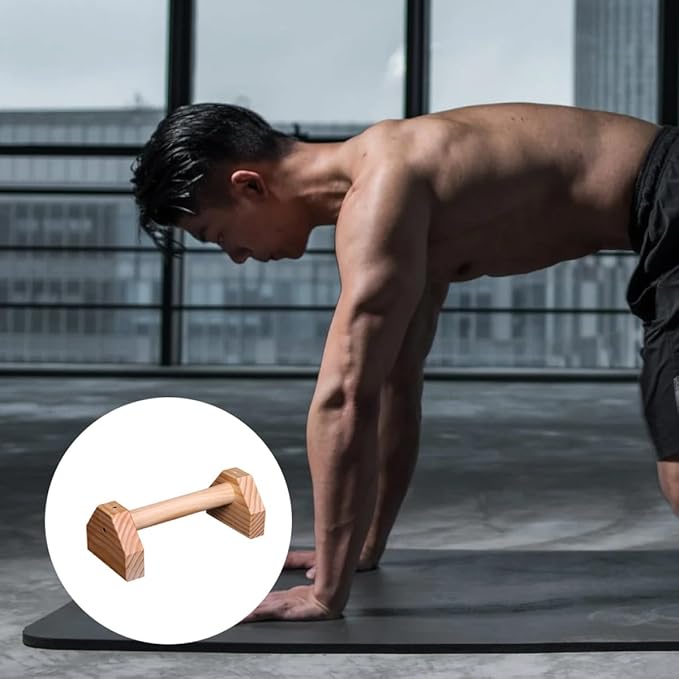 VOSAREA Push-up Stands Pair Pine Wood 30cm Exercise Push-up Bars Home Fitness Equipment Arm Strength Training Tools for Bodybuilding and Calisthenics