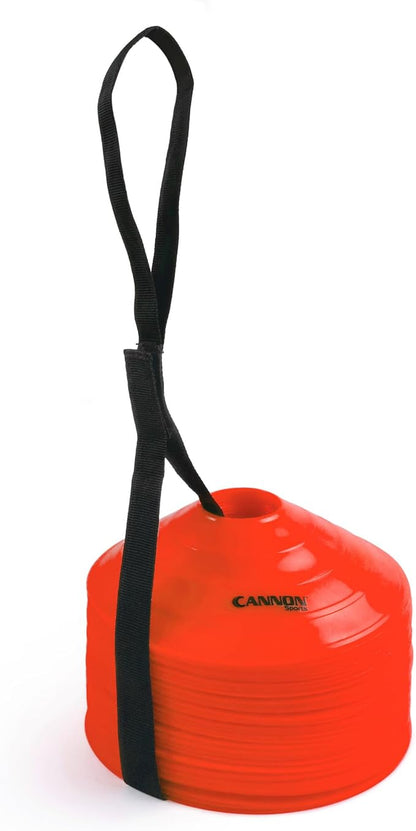 Cannon Sports Cones for Agility Training and Drills – 40 Pack Heavy Duty Training Cones with Carry Strap – Perfect for Football, Basketball, Hockey, Soccer & Running Drills