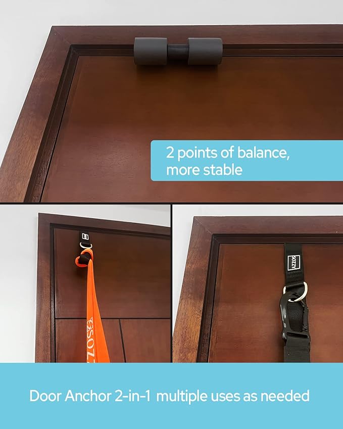 Sozzy Door Anchor for Resistance Bands, Extra Large, Heavy Duty with Solid Nylon Core, Great for Closed Loop Bands, Physical Therapy, Home Workout Equipment