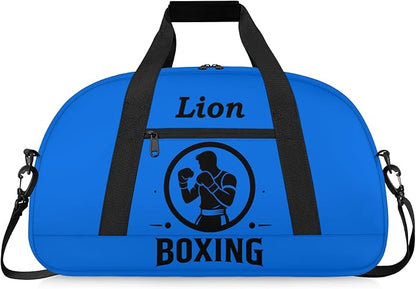 Custom Name Taekwondo Karate Duffle Bag for kids Boy Girls - Personalized Martial Arts Gear Bag, Water-Resistant Sparring Equipment Bag, Boxing Blue