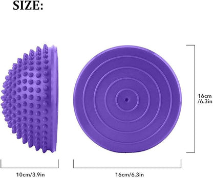 Yoga Half Balls, PVC Inflatable Yoga Exercise Ball Yoga Balance Disc for Yoga Fitness Home Gym Workout(purple)