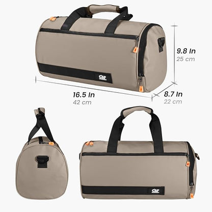 C&F BOGMOST Small Gym Bag for Women & Men,Small Lightweight Duffel Bag Carry On Bags Mini Duffel Travel Bag Waterproof Sports Bags for Workout/Sport/Travel, Khaki,with Shoes Compartment