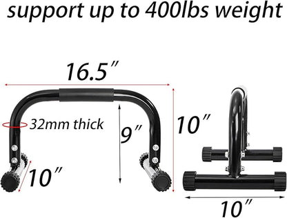 TOPZEA 2 Pack Parallettes Bars, 10" High Steel Push Up Handles Bars Strength Training Anti-Slip Calisthenics Equipment for Handstand, Full Planche, L-sit & Dip, Home Fitness & Gym Floor Workouts