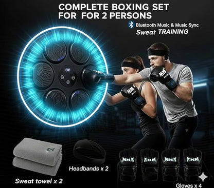 Music Boxing Machine Kit Wall Mounted Smart Boxing Machine & Counter Complete Boxing Kit More Than a Standard Punching Machine for Adults & Youth Bluetooth Punching Machine for Home Boxing Training