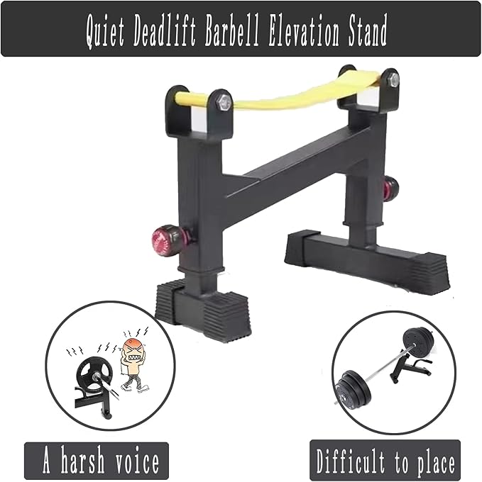 2 Stand Quiet Deadlift Barbell Elevation Stand…