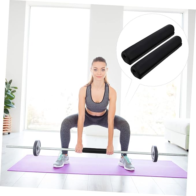 2pcs Thick Barbell Pad Squat Bar Cushion with High Density Neck and Shoulder Protection for Weightlifting Squats Lunges Hip Thrusts Slip Grip Covers