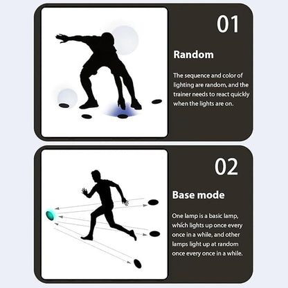 4Pcs/Set Reactions Training Lights Set with USB Charging 4 Modes Speed Reactions Training Lights for Fitness Basketball Football Coordination Drills and Sports Accessories