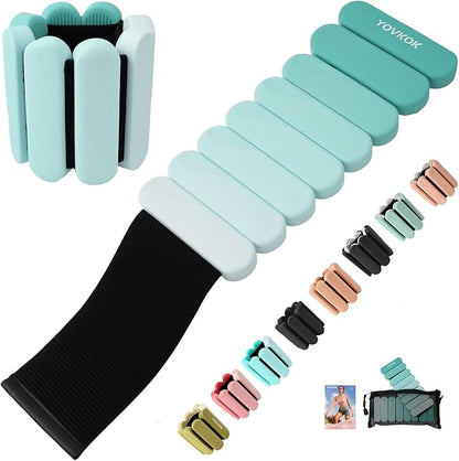 Ankle Weights for Women Men, Silicone Wrist Weights Set of 2 - Wearable Leg Weights/Arm Weights Ideal for for Home Gym Workout, Running, Yoga, Pilates, Barre, Exercise, Strength Training