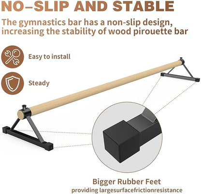 Tongmo Gymnastics Pirouette Bar for Handstands Training, Wood Pirouette Bar Handstand Floor Bars for Gymnast Training