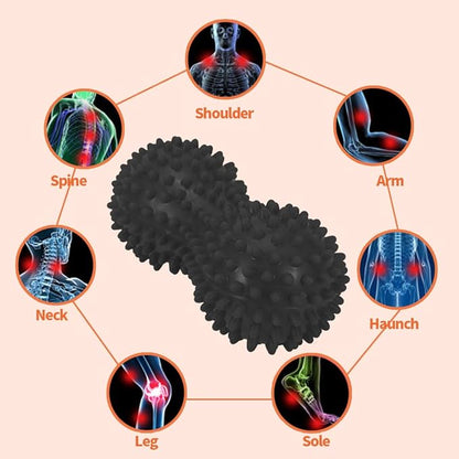 Spiky Massage Ball Peanut Massager Ball Fitness Exercise Mobility Peanut Ball Pain Muscle Steess Foot Myofascial Relief for Plantar Fasciitis Heel Foot Arch Pain (perple)