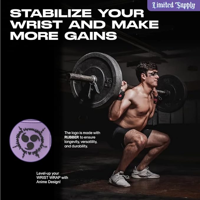Anime Wrist Wraps Lifting Straps 24" for Men and Women - 1 Pair Each, Gym Accessories Support Weightlifting, and Improve Workout