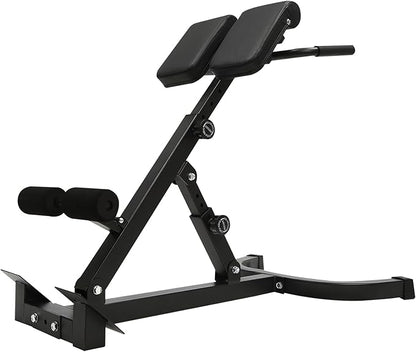 Roman Chair Back Extension Machine with5-Stage Adjustable Multi-Functional Roman Chair 330 lbs Hyperextension Foldable Sit Up Gym Bench for Home, Black
