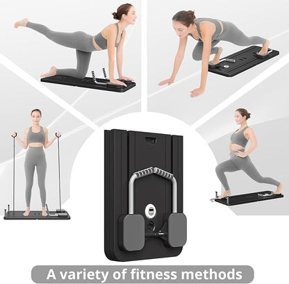 JANUA Pilates Board - Pilates Reformer Set, Multi-Purpose Foldable Pilates Reformer Board for Home, 5 in 1 Pilates Sliding Board