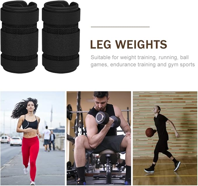 Toyvian Adjustable Running Ankle Weights with Steel Plate 1 Pair 1kg Leg Weights for Women Men Sandbags for Fitness Exercise and Strength Training