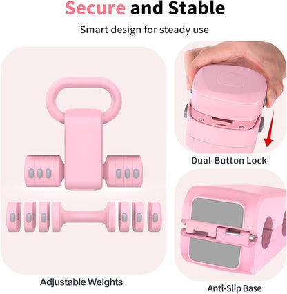 2-in-1 Adjustable Dumbbells Set, 4 Levels Weight Dumbbells Set for Women Men, Each 2.2/3.3/4.4/5.5lb Hand Weights with Kettlebell Form for Home Gym Exercise Training