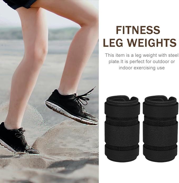 Toyvian Adjustable Running Ankle Weights with Steel Plate 1 Pair 1kg Leg Weights for Women Men Sandbags for Fitness Exercise and Strength Training