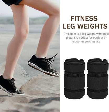 Toyvian Adjustable Running Ankle Weights with Steel Plate 1 Pair 1kg Leg Weights for Women Men Sandbags for Fitness Exercise and Strength Training