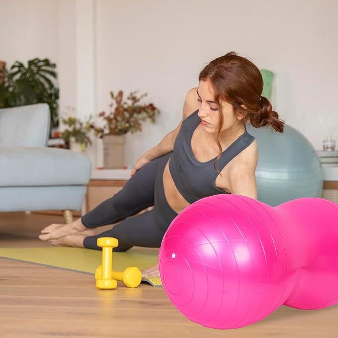 Toyvian Peanut Shape Exercise Ball for Pregnancy Fitness PVC Anti-Burst Stability Ball with Pump for Labor and Early Pregnancy Training