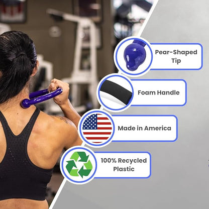 Q-Flex Massage Tool - Self-Massage Stick - Trigger Point Therapy, Muscle Care, Relaxation - Easy-to-Use Massager for Home & Travel - Seen On Shark Tank - Back, Neck, Shoulders, Feet (Blue)
