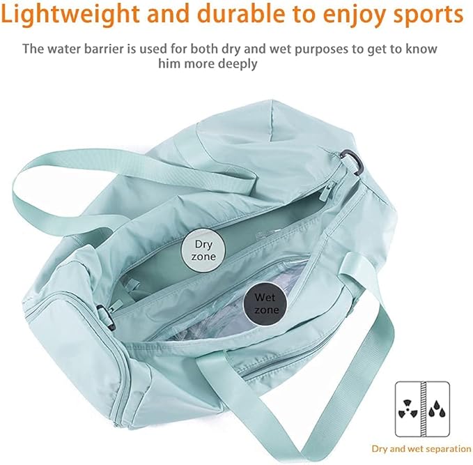 Sports Gym Luggage Travel Bag for Men and Women, Sports Gym Bag, Exercise Duffel Bag, Large Capacity and Light to Carry, Waterproof and Dirt-resistant Foldable Travel Bag ,Gear Green