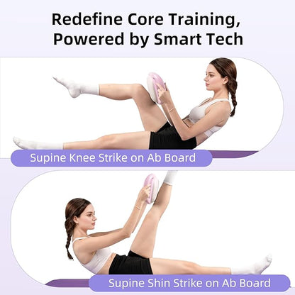 Smart Ab Trainer Machine with Music & Counter, Sit Up Assistant Core Workout Equipment with Foam Cushion for Home Gym Fitness