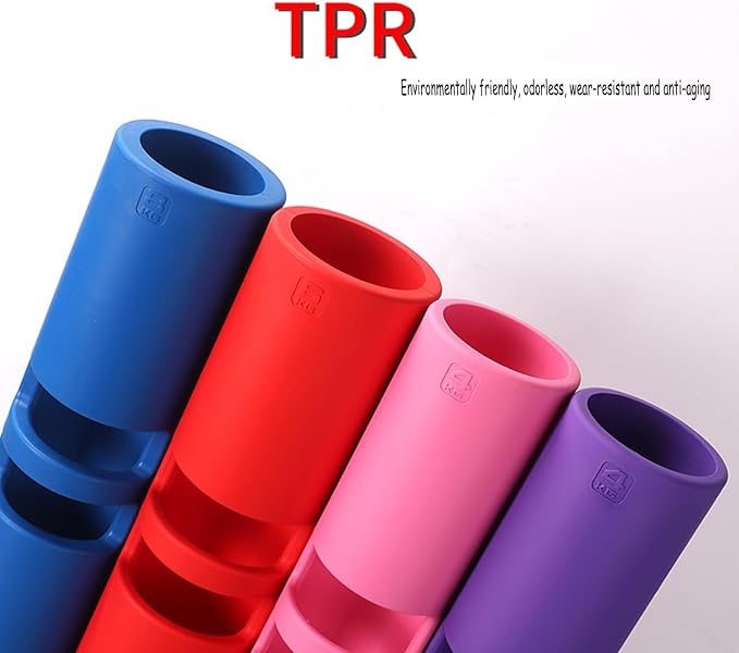 Multicolor 4 to 12kg Fitness Tube Portable Durable Training Rubber Weight Bar Weight Bearing Fitness TPR Barrel for Loaded Movement Training